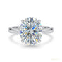 3.50 ct DEW Oval Cut White Solitaire Moissanite in Engagement Ring 18K Gold Plated Verm 18K Gold Plated