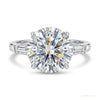 3.50 ct DEW Round Cut Treated Moissanite Engagement Ring in Certified 18K Gold Plated V 18K Gold Plated – white background main image