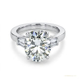 3.50 ct DEW Round Moissanite Solitaire Ring Bridal Wedding Gift for Women 18K Gold Plated – white background main image