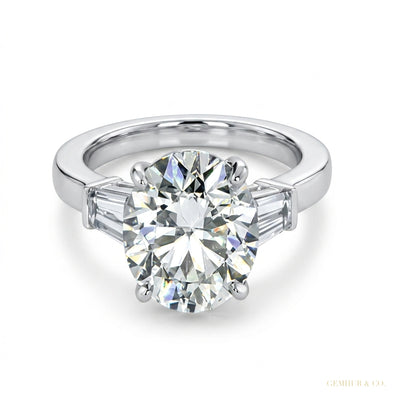 3.50 ct DEW Round Moissanite Solitaire Ring Bridal Wedding Gift for Women 18K Gold Plat 18K Gold Plated