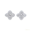 Round Natural GH/SI Diamond 0.40Ct Clover Stud Daily Wear Earring 14k White Gold – white background main image