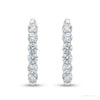 1.00Ct Round Natural GH/SI Diamond Huggie Hoop Women's Earrings 14k White Gold – white background main image