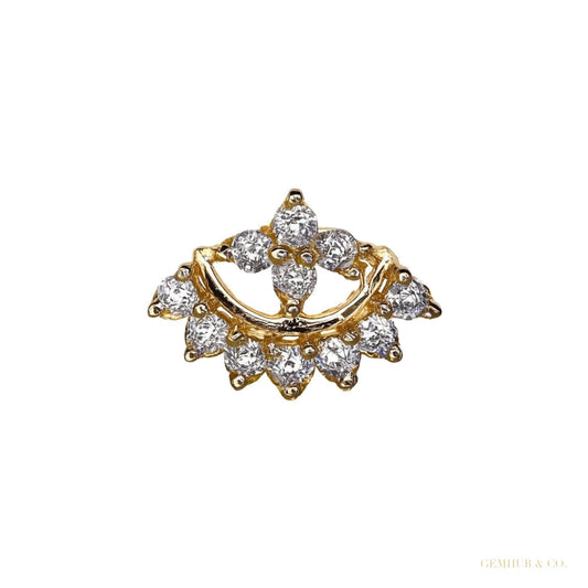 Fancy Women's proposal Gift Stud Natural Diamond Earrings 14k Gold GH SI Round – white background main image