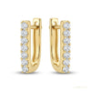 0.18Ct Round GH/SI Natural Diamond Square Hoop Earrings For Her 14k Yellow Gold – white background main image