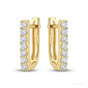 0.18Ct Round GH/SI Natural Diamond Square Hoop Earrings For Her 14k Yellow Gold