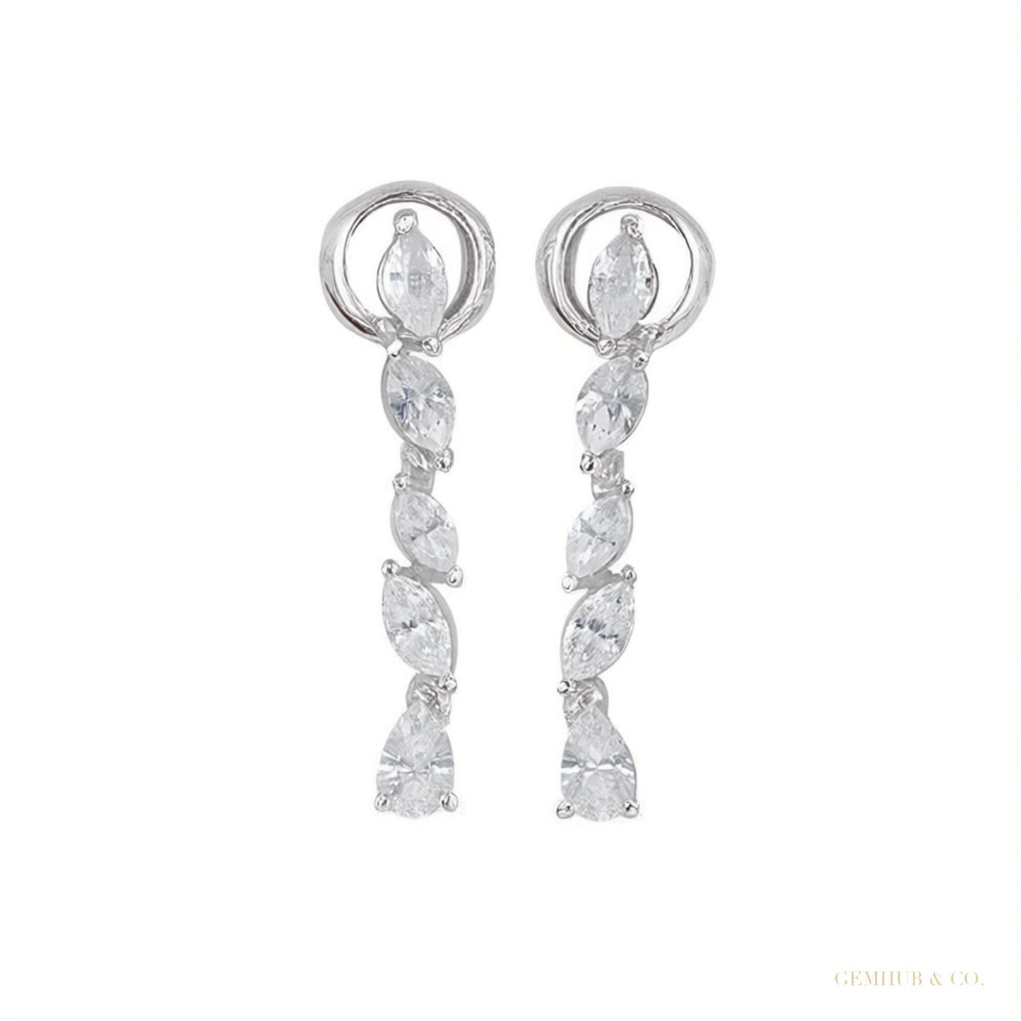 Certified Natural Diamond Tiny Drop Dangle Earrings For Women 14k Gold Pear Cut – white background main image