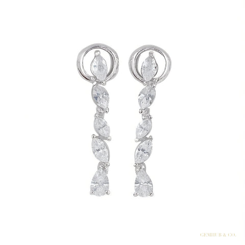 Certified Natural Diamond Tiny Drop Dangle Earrings For Women 14k Gold Pear Cut – white background main image