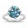 3.60 ct DEW Blue Treated Moissanite Solitaire Ring in – Stunning Bling 18K Gold Plated 18K Gold Plated – white background main image