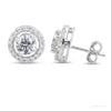 3.60 ct DEW Gorgeous Certified White Moissanite Solitaire Studs In 18K Gold Plated Verm 18K Gold Plated – white background main image
