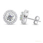 3.60 ct DEW Gorgeous Certified White Moissanite Solitaire Studs In 18K Gold Plated Verm 18K Gold Plated