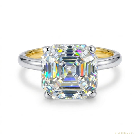3.60 ct DEW Solitaire Moissanite Ring Elegant Gift for Wife or Anniversary 18K Gold Pla 18K Gold Plated – white background main image