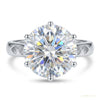 3.65 ct DEW Certified White Moissanite Ring in – Christmas Gift Jewellery 18K Gold Plated – white background main image