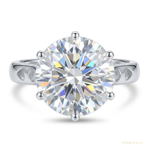 3.65 ct DEW Certified White Moissanite Ring in – Christmas Gift Jewellery 18K Gold Plated – white background main image