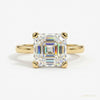 3.70 ct DEW Certified White Moissanite Asscher Cut Solitaire Ring 18K Gold Plated Verme 18K Gold Plated – white background main image