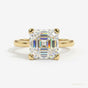 3.70 ct DEW Certified White Moissanite Asscher Cut Solitaire Ring 18K Gold Plated Verme 18K Gold Plated