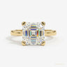 3.70 ct DEW Certified White Moissanite Asscher Cut Solitaire Ring 18K Gold Plated Vermeil in 18K Gold Plated Vermeil