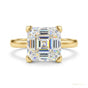 3.70 ct DEW Certified White Moissanite Asscher Cut Solitaire Rings 18K Gold Plated Verm 18K Gold Plated
