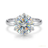 3.70 ct DEW Round Cut Off White Treated Moissanite Ring in – Certified 18K Gold Plated 18K Gold Plated – white background main image