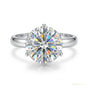3.70 ct DEW Round Cut Off White Treated Moissanite Ring in – Certified 18K Gold Plated 18K Gold Plated