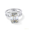 3.80 ct DEW Off White Moissanite Solitaire Ring – Wedding Gift Idea 18K Gold Plated Ver 18K Gold Plated – white background main image