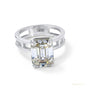 3.80 ct DEW Off White Moissanite Solitaire Ring – Wedding Gift Idea 18K Gold Plated Ver 18K Gold Plated