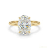 3.90 ct DEW EGL Certified Oval Cut White Moissanite Ring For Engagement 18K Gold Plated – white background main image