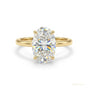 3.90 ct DEW EGL Certified Oval Cut White Moissanite Ring For Engagement 18K Gold Plated