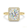 3.90 ct DEW Radiant Cut Off White Moissanite Ring in – Summer Gift 18K Gold Plated Verm 18K Gold Plated – white background main image
