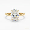 3.90 Cts Certified Oval Cut White Moissanite Solitaire Ring 18K Gold Plated – white background main image