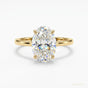 3.90 Cts Certified Oval Cut White Moissanite Solitaire Ring 18K Gold Plated