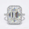 3.95 ct DEW Certified Radiant Cut Solitaire White Moissanite Ring 18K Gold Plated Verme 18K Gold Plated – white background main image