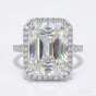 3.95 ct DEW Certified Radiant Cut Solitaire White Moissanite Ring 18K Gold Plated Verme 18K Gold Plated
