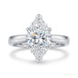 3 ct DEW Certified Marquise Cut White Moissanite Solitaire Ring For Daughter 18K Gold P 18K Gold Plated