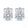 3 ct DEW Certified Treated Off-White Moissanite Solitaire Studs Great Shine 18K Gold Plated – white background main image