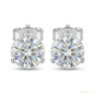 3 ct DEW Certified Treated Off-White Moissanite Solitaire Studs Great Shine 18K Gold Plated