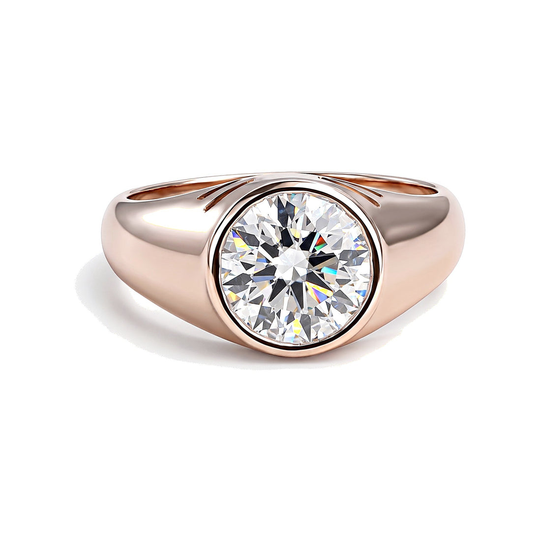 3 Ct Round Cut Lab Grown Diamond Ring — VS1 Clarity, 18k Gold Vermeil