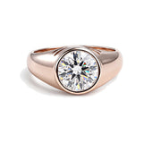 3 Ct Round Cut Lab Grown Diamond Ring — VS1 Clarity, 18k Gold Vermeil