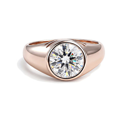 3 Ct Round Cut Lab Grown Diamond Ring — VS1 Clarity, 18k Gold Vermeil