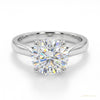 3 ct DEW Round Treated Off White Moissanite Ring Gift for Her Wedding 18K Gold Plated V 18K Gold Plated – white background main image