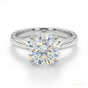 3 ct DEW Round Treated Off White Moissanite Ring Gift for Her Wedding 18K Gold Plated V 18K Gold Plated