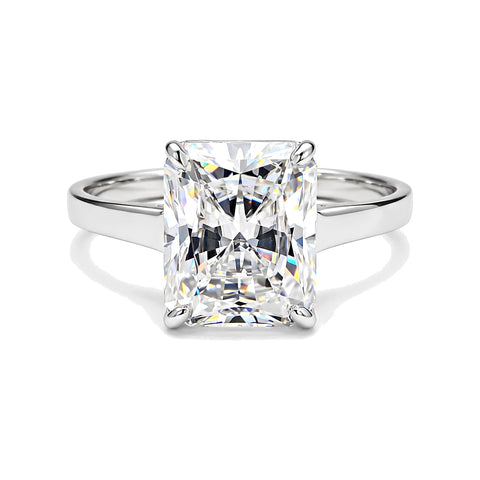3.00 Ct Emerald Cut Lab Grown Diamond Ring — VS1 Clarity, 18k Gold Vermeil