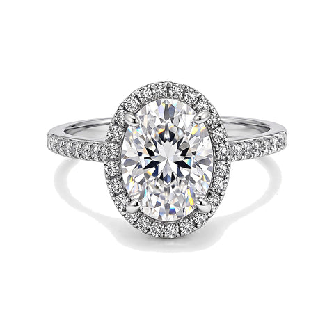 3.00 Ct Oval Cut Lab Grown Diamond Ring — VS1 Clarity, 18k Gold Vermeil