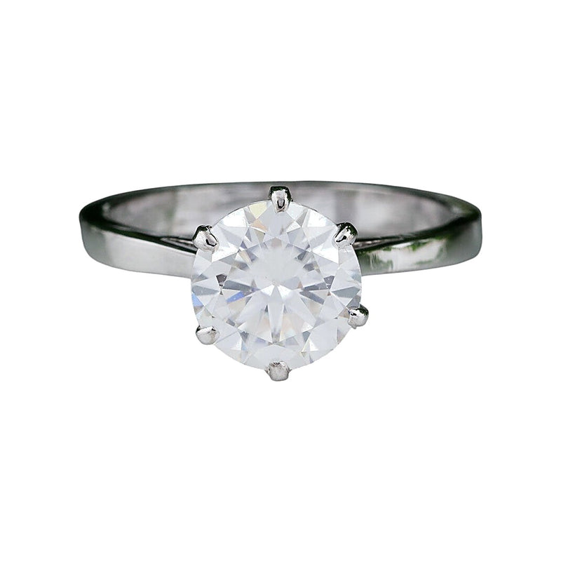 3 carat round cut lab-grown diamond solitaire ring in 18k gold vermeil