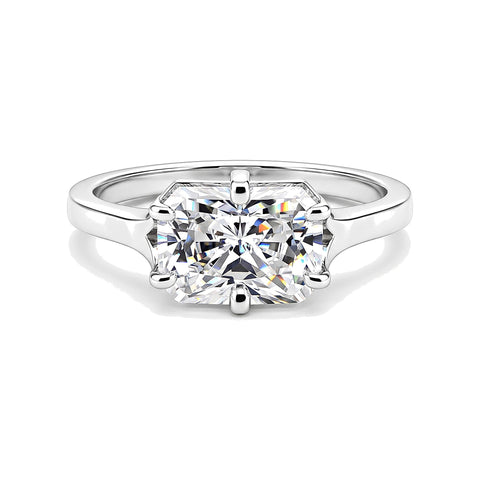 3.10 Ct Radiant Cut Lab Grown Diamond Ring — VS1 Clarity, 18k Gold Vermeil