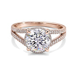 3.10 Ct Round Cut Lab Grown Diamond Ring — VS1 Clarity, 18k Gold Vermeil