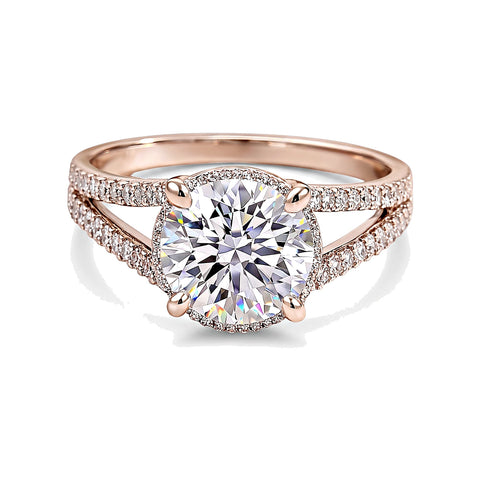 3.10 Ct Round Cut Lab Grown Diamond Ring — VS1 Clarity, 18k Gold Vermeil