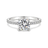 3.20 Ct Cushion Cut Lab Grown Diamond Ring — VS1 Clarity, 18k Gold Vermeil