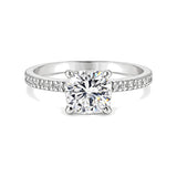 3.30 Ct Cushion Cut Lab Grown Diamond Ring — VS1 Clarity, 18k Gold Vermeil