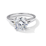 3.40 Ct Round Cut Lab Grown Diamond Ring — VS1 Clarity, 18k Gold Vermeil