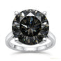 35.90 ct DEW Black Treated Moissanite Ring in White Gold Finish Cert 18K Gold Plated Ve 18K Gold Plated